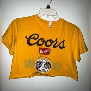 Coors Banquet Yellow Crop Top